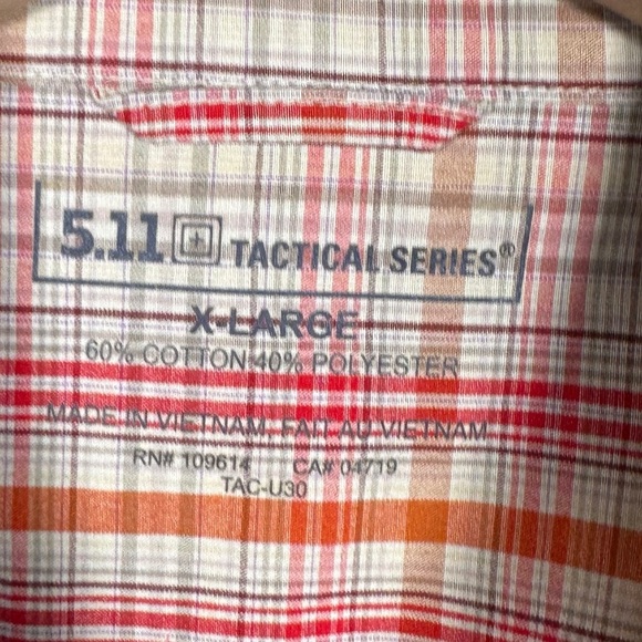 5.11 TACTICAL Classic Plaid Covert Button Down Short Sleeve Shirt - Picture 7 of 8